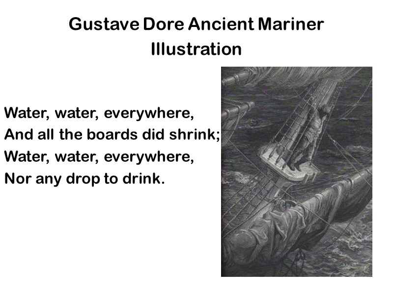 Gustave Dore Ancient Mariner Illustration  Water, water, everywhere, And all the boards did